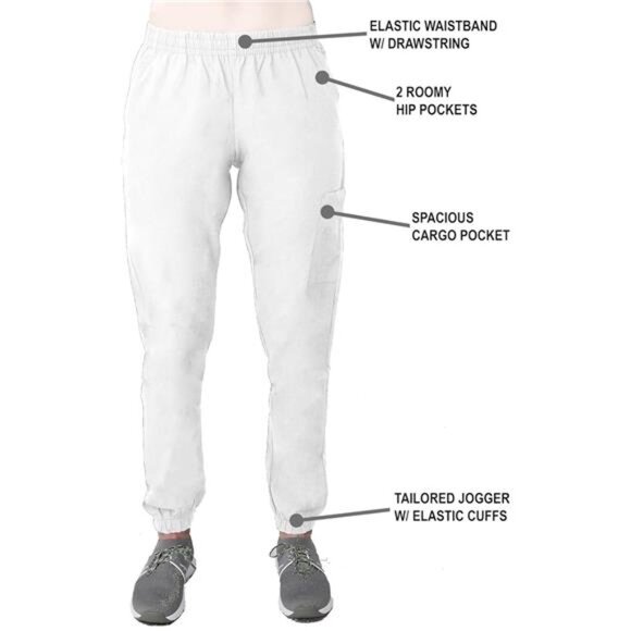 Scrubs for Women Scrub Set - Jogger Pant and V-Neck Top, 6 Pockets - Picture 3 of 7